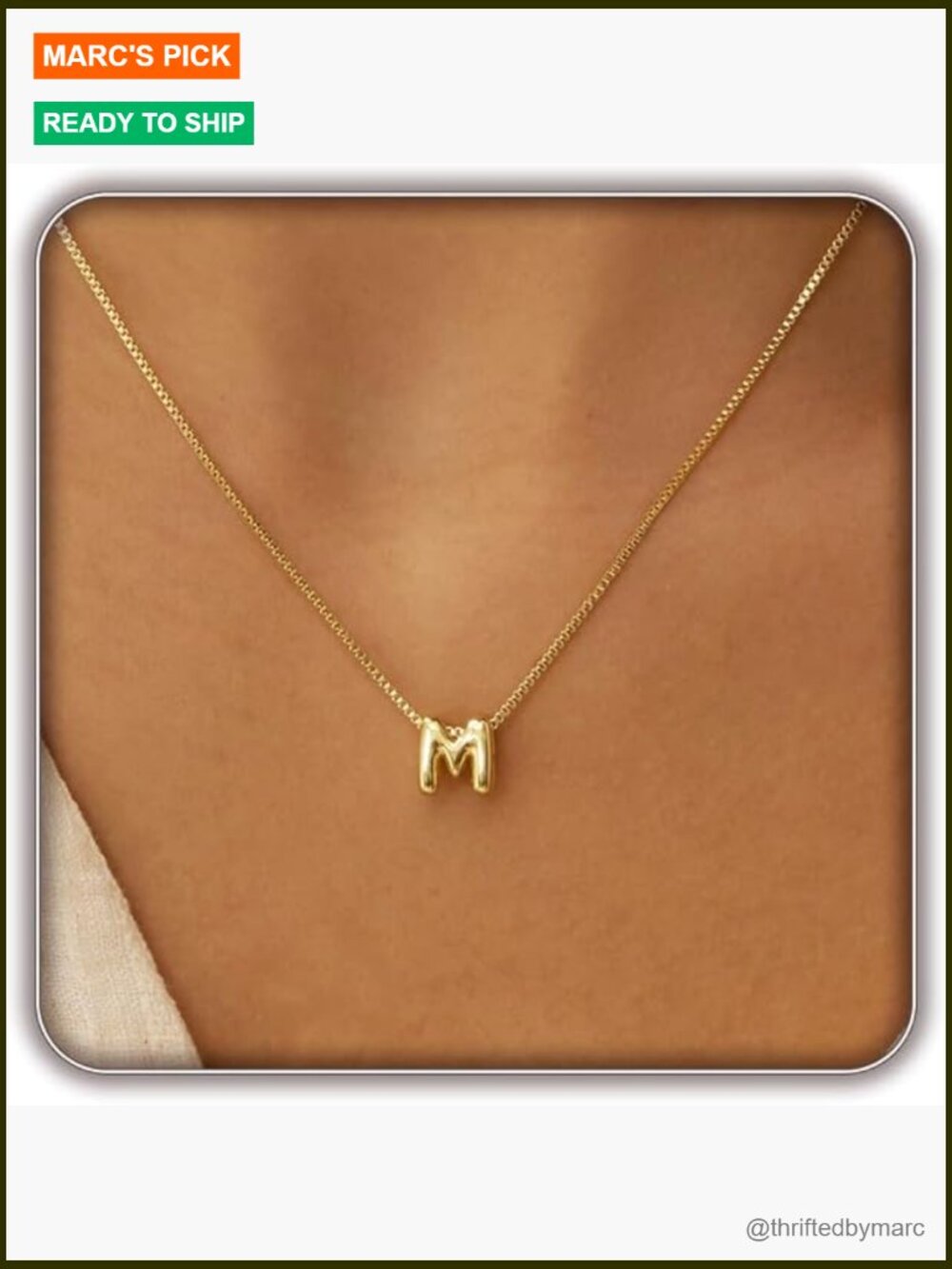 14K Gold Plated Bubble Letter Pendant Necklace Dainty Personalized Initial